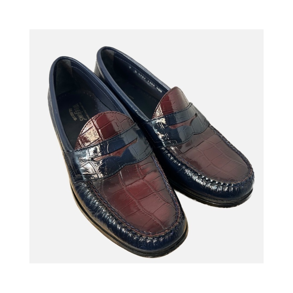 GH Bass Weejuns Men Size 9D Logan Croc Loafer